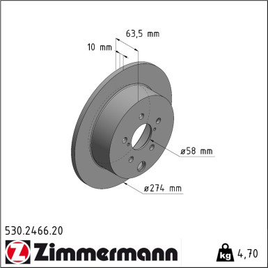 Zimmermann | Bremsscheibe | 530.2466.20