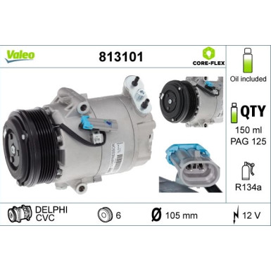 Valeo | Kompressor, Klimaanlage | 813101