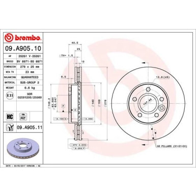 Brembo | Bremsscheibe | 09.A905.11