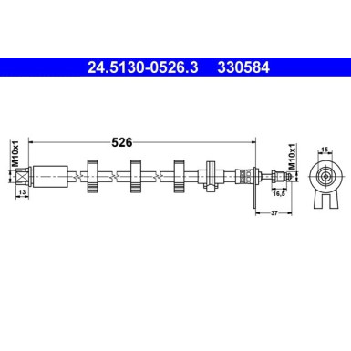 ATE | Bremsschlauch | 24.5130-0526.3