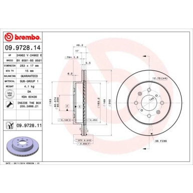 Brembo | Bremsscheibe | 09.9728.11