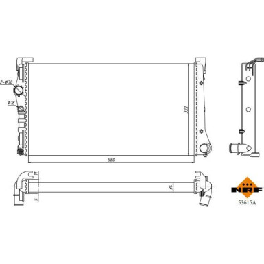 NRF | Kühler, Motorkühlung | 53615A