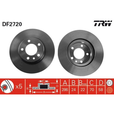 TRW | Bremsscheibe | DF2720