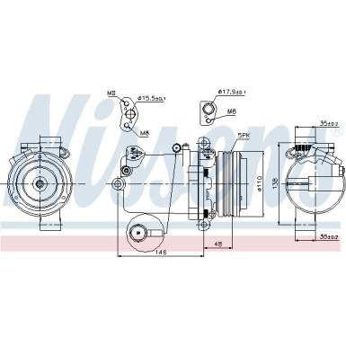 Nissens | Kompressor, Klimaanlage | 89133