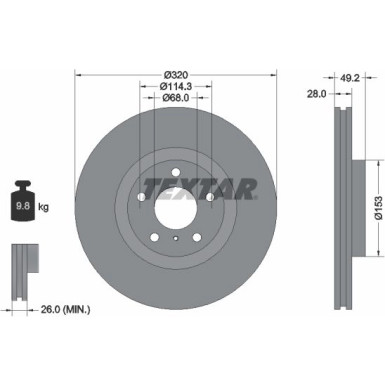 Textar | Bremsscheibe | 92162405