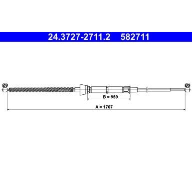 ATE | Seilzug, Feststellbremse | 24.3727-2711.2