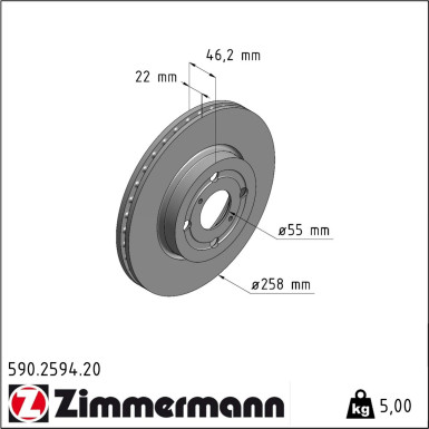 Zimmermann | Bremsscheibe | 590.2594.20