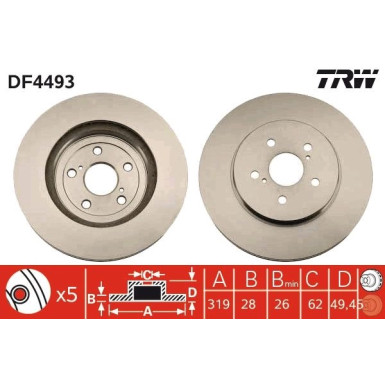 TRW | Bremsscheibe | DF4493