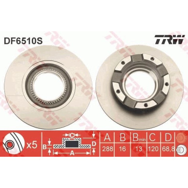 TRW | Bremsscheibe | DF6510S