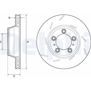 Delphi | Bremsscheibe | BG9164C