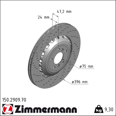 Zimmermann | Bremsscheibe | 150.2909.70