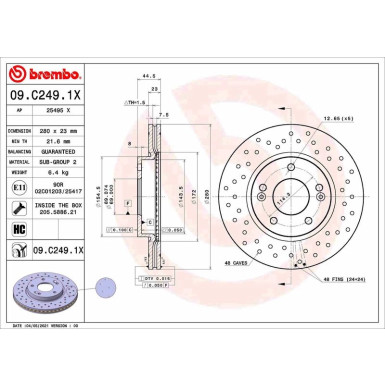 Brembo | Bremsscheibe | 09.C249.1X