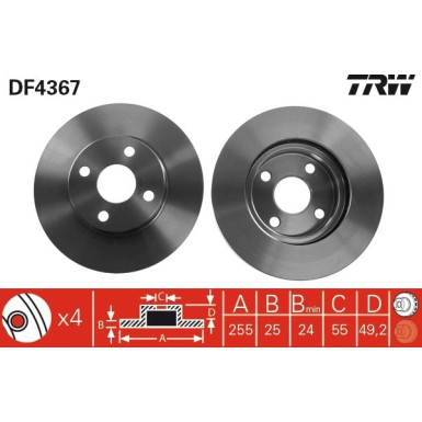 TRW | Bremsscheibe | DF4367