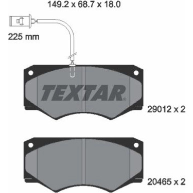 Textar | Bremsbelagsatz, Scheibenbremse | 2901201