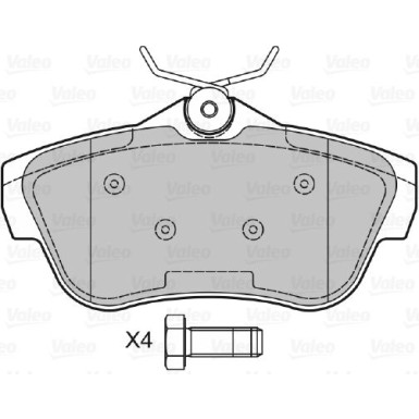 Valeo | Bremsbelagsatz, Scheibenbremse | 601039