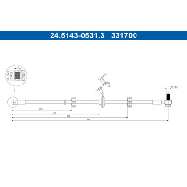 ATE | Bremsschlauch | 24.5143-0531.3