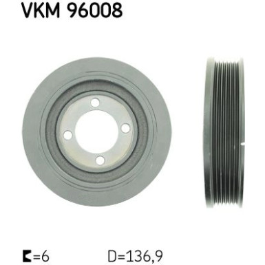 SKF | Riemenscheibe, Kurbelwelle | VKM 96008