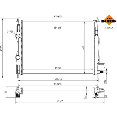 NRF | Kühler, Motorkühlung | 53756A