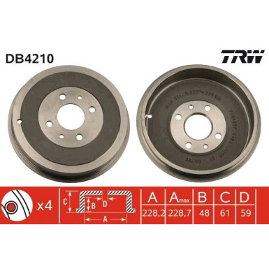 TRW | Bremstrommel | DB4210