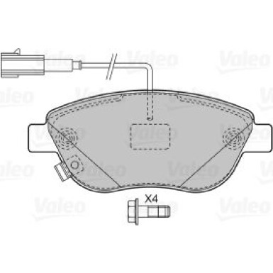 Valeo | Bremsbelagsatz, Scheibenbremse | 598721