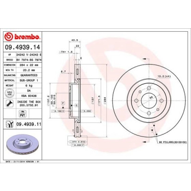 Brembo | Bremsscheibe | 09.4939.11