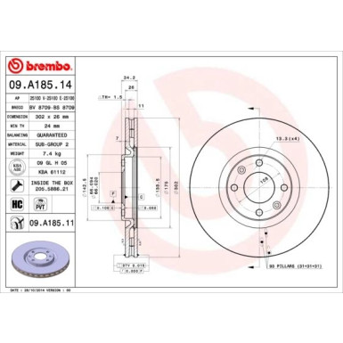 Brembo | Bremsscheibe | 09.A185.11