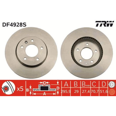 TRW | Bremsscheibe | DF4928S