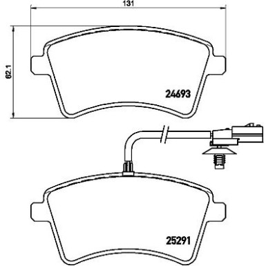 Brembo | Bremsbelagsatz, Scheibenbremse | P 68 058