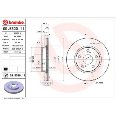 Brembo | Bremsscheibe | 09.B520.11