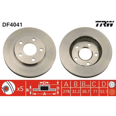 TRW | Bremsscheibe | DF4041