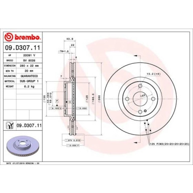 Brembo | Bremsscheibe | 09.D307.11