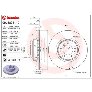 Brembo | Bremsscheibe | 09.5875.11