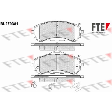 FTE | Bremsbelagsatz, Scheibenbremse | 9010986