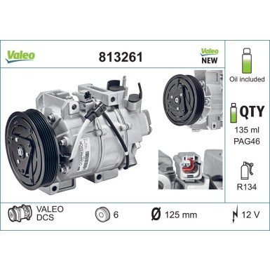 Valeo | Kompressor, Klimaanlage | 813261