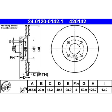 ATE | Bremsscheibe | 24.0120-0142.1