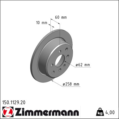 Zimmermann | Bremsscheibe | 150.1129.20