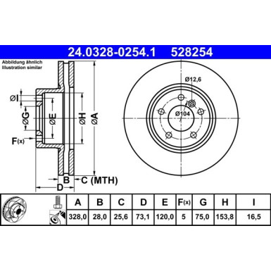 ATE | Bremsscheibe | 24.0328-0254.1