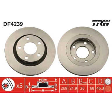 TRW | Bremsscheibe | DF4239