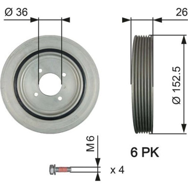 Gates | Riemenscheibe, Kurbelwelle | TVD1011A