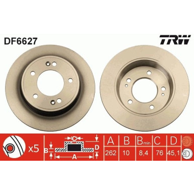 TRW | Bremsscheibe | DF6627