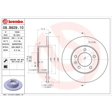 Brembo | Bremsscheibe | 08.B829.10