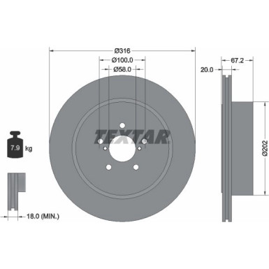 Textar | Bremsscheibe | 92173703