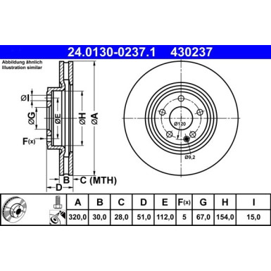 ATE | Bremsscheibe | 24.0130-0237.1