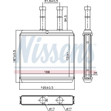 Nissens | Wärmetauscher, Innenraumheizung | 76504