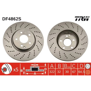 TRW | Bremsscheibe | DF4862S