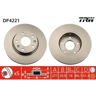 TRW | Bremsscheibe | DF4221