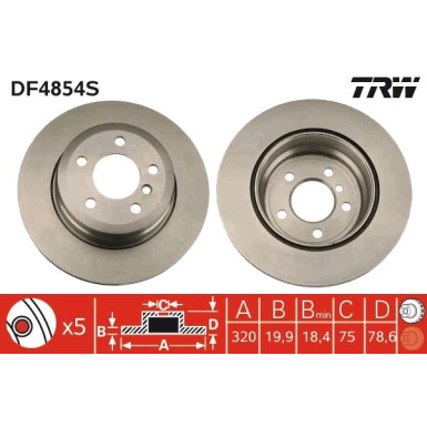 TRW | Bremsscheibe | DF4854S