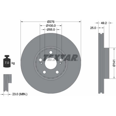 Textar | Bremsscheibe | 92126403