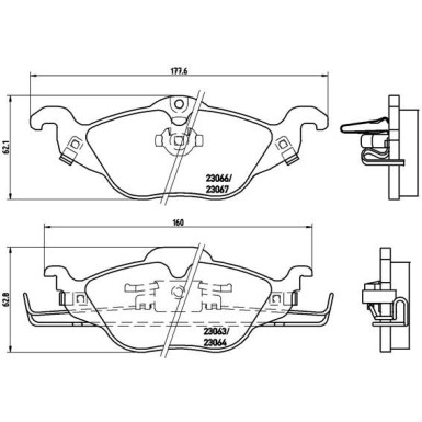 Brembo | Bremsbelagsatz, Scheibenbremse | P 59 030