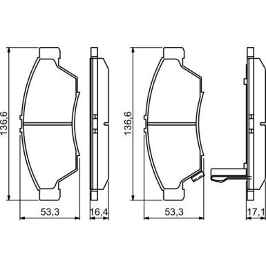 BOSCH | Bremsbelagsatz, Scheibenbremse | 0 986 494 238